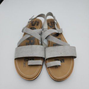 SOREL Womens Ella Sandal Gray Crisscross Ankle Strap Sandals Size 8.5 NWOT🙂